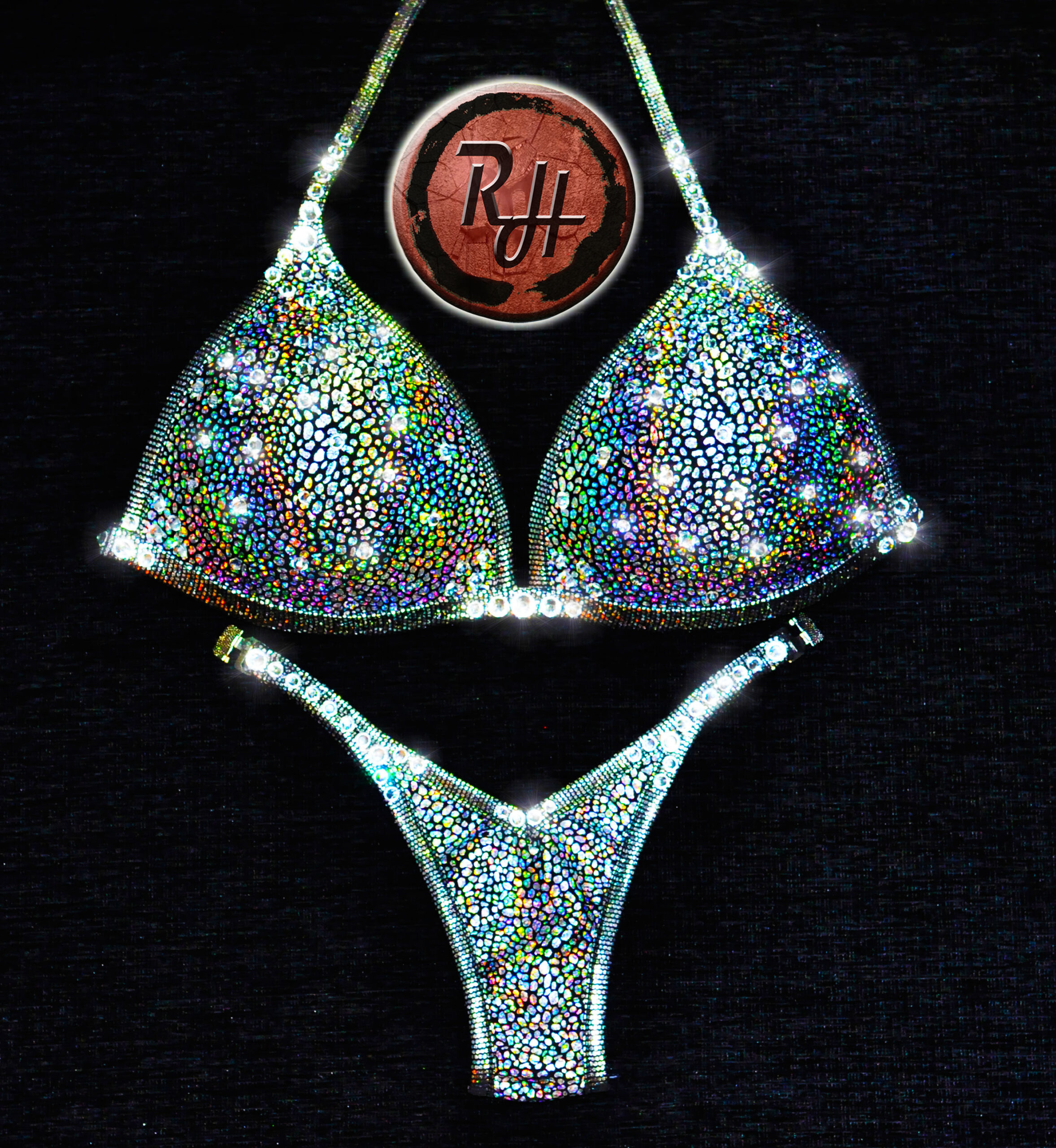 BIKINI BODYFITNESS STANDARD 2 COPA TRIANGULO - LICRA FANTASIA Nº 2 COLOR Nº 10 - BIES LICRA FANTASIA Nº 2 COLOR Nº 10 - SIN CONECTOR 4-PVP-240€