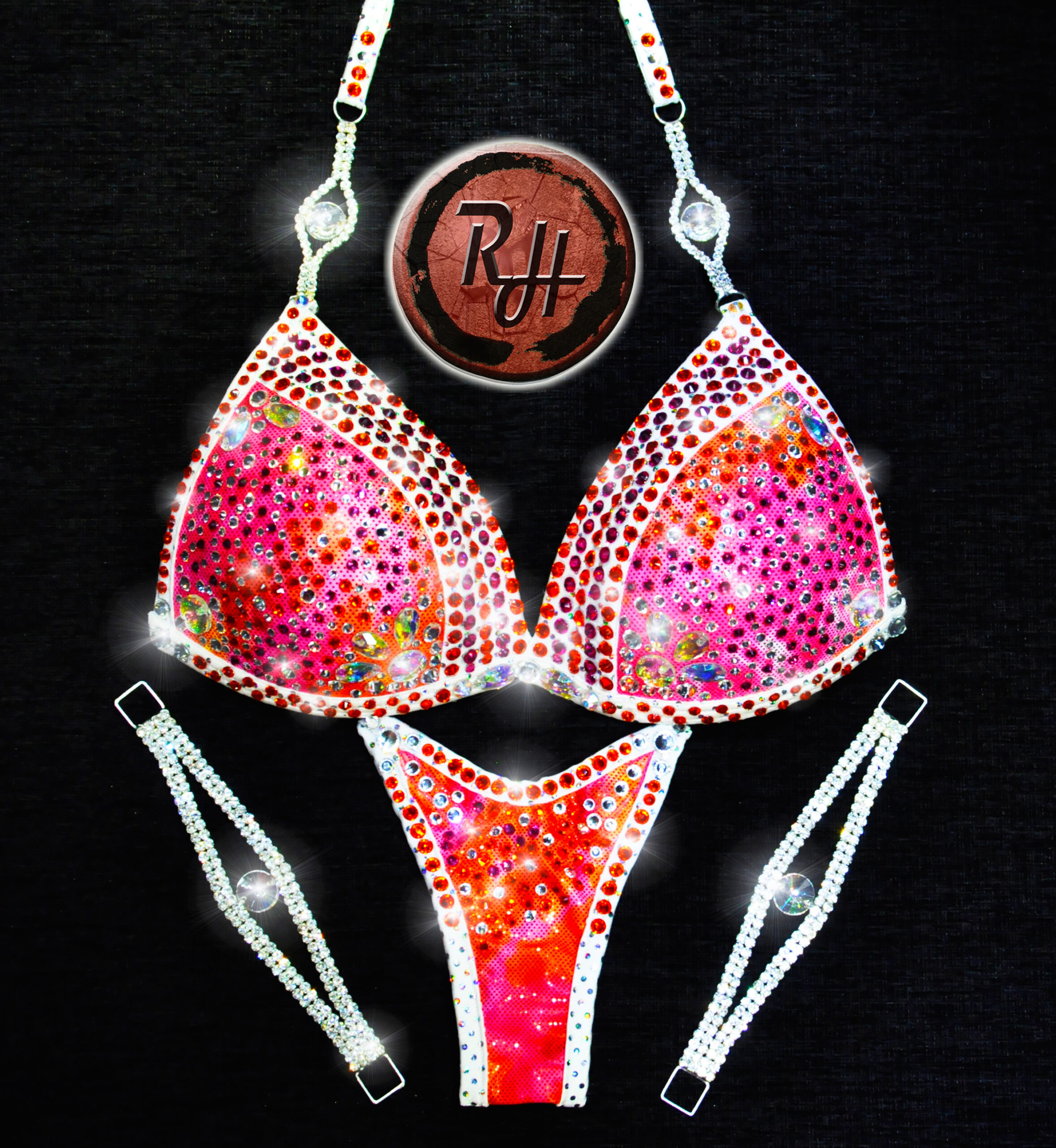 BIKINI EXCLUSIVO ELITE 17 - COPA TRIANGULO - LICRA FANTASIA Nº 3 COLOR Nº 6, DOBLE BIES LICRA FANTASIA Nº 3 COLOR Nº 8 – CONECTOR PREMIUM C-P407-PVP-490€
